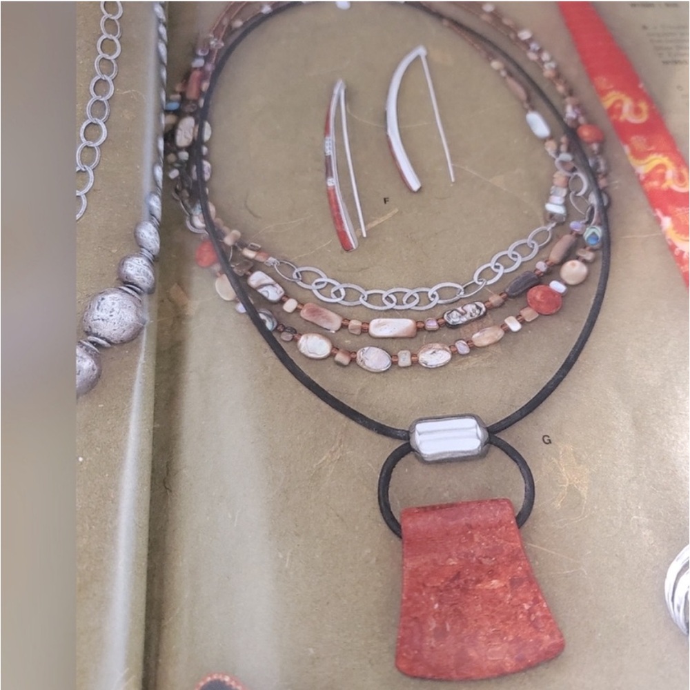 Silpada Vintage Sterling Silver Stunning Sponge Coral Black Leather Necklace